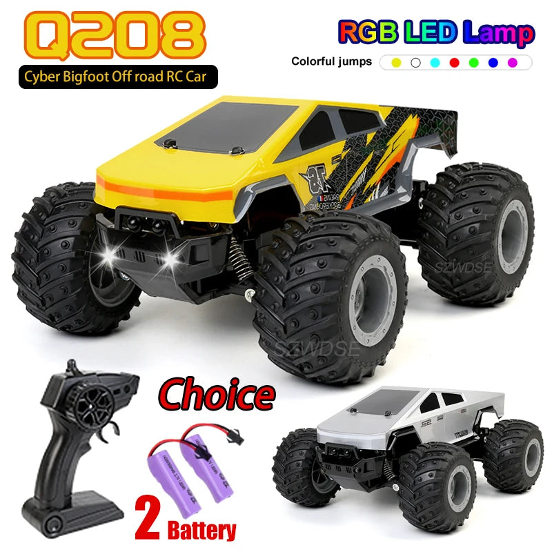 Rc Car Cybertruck Pickup Off-Road RC Vehicle Model With Colorful lamp Remote Control Car Truck Car Toy Gift for s