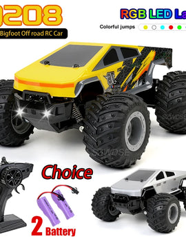Rc Car Cybertruck Pickup Off-Road RC Vehicle Model With Colorful lamp Remote Control Car Truck Car Toy Gift for s