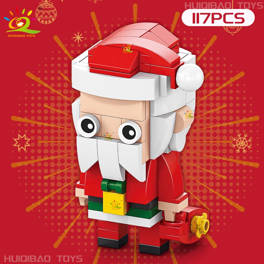Christmas 8IN1 Santa Claus Tree Model Building Block DIY Elk Snowman Bricks Ornament Toys for  Adult Gift