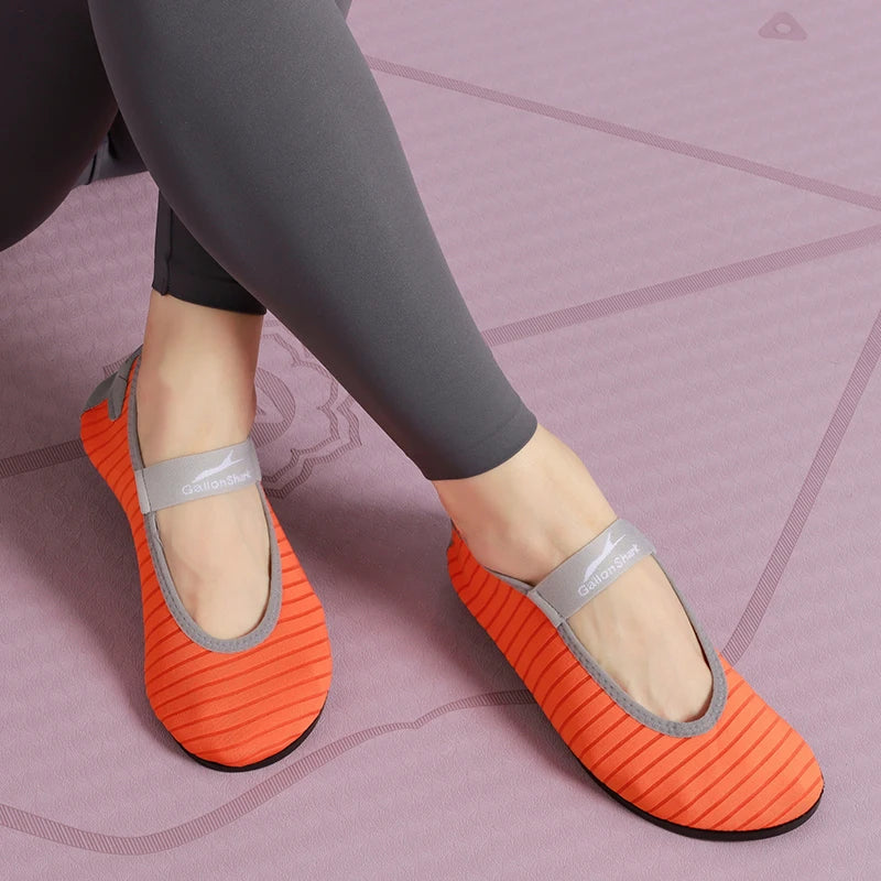 Indoor Fitness Non-slip Soft-soled Yoga Shoes Women's Rope Jumping Mute Stretching Pilates Training Shoes