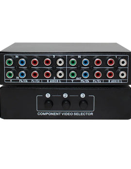 3 in 1 Out Component AV Video Switch Box, Composite 3 RCA AV Switcher AV Splitter Ypbpr for Monitors for PS2 PS3 PS4