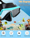 Snorkel Mask Set Silicone Swimming Goggles Diving Training Kit Dry Top Colorful Len Wide View Tempered Glass Anti-Leak Adults