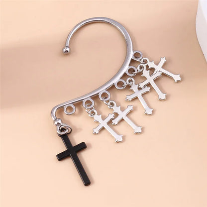 1Pc Fashion Punk Cross Clip Earring for Teens Ear Cuffs Zinc Alloy Cool Jewelry Vintage Retro Metal Earrings