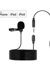 Lavalier Lapel Clip-on Microphone Cardioid Mic with 3.5mm TRS Cable Detachable Single Head Compatible for Smartphone
