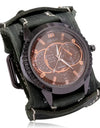 Men Watches Luxury Big Dial Quartz Lovers Watch Wide Genuine Leather Punk Bracelet Sport Wristwatch
