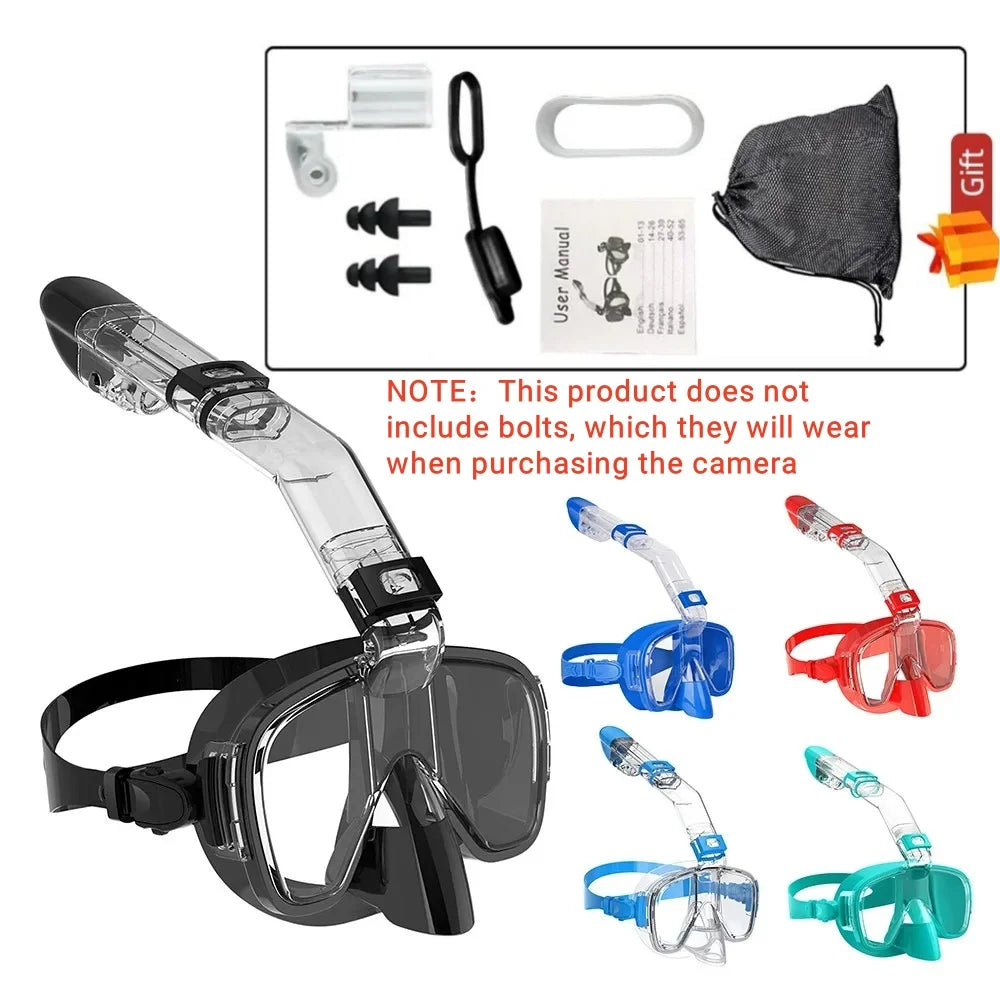 Underwater Snorkeling Half face Face  Swimming Mask Set Scuba Diving Respirator Masks Anti Fog Safe Breathing for Adult