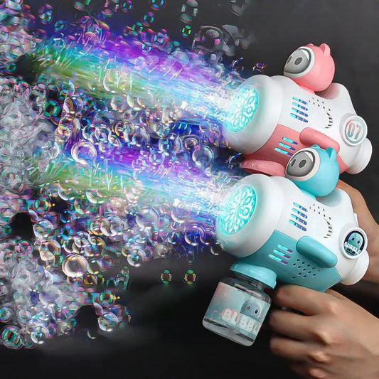 Alien Electric Bubble Gun Kids Toy Bubbles Machine Automatic Soap Blower with Light Summer Outdoor Party Games