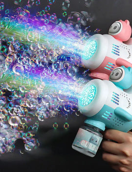 Alien Electric Bubble Gun Kids Toy Bubbles Machine Automatic Soap Blower with Light Summer Outdoor Party Games