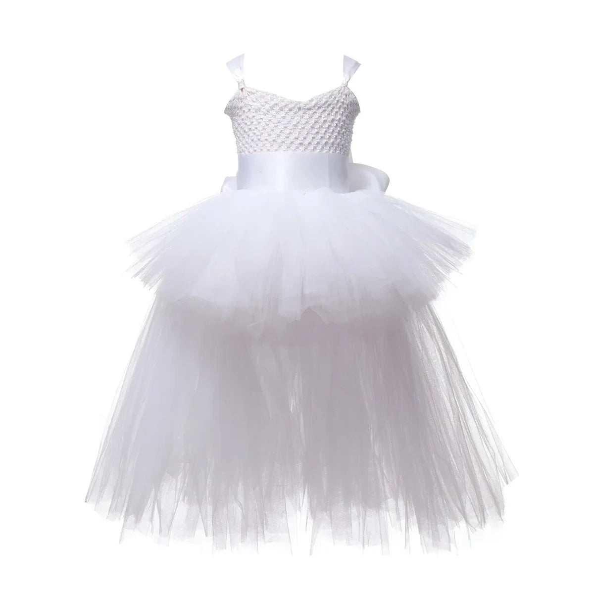 Kids Girls Black Devil Unicorn Tutu Dress V-Neck Train Fallen Dark White Angel Fancy Party Dress Carnival Halloween Costume