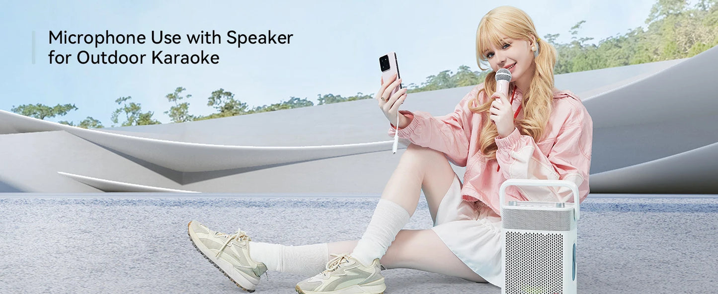 ASMR Recording & Karaoke Wireless Microphone with Earphone Monitoring, DSP Voice Enhancement, AUX Output for Live Streaming & Singing Apps