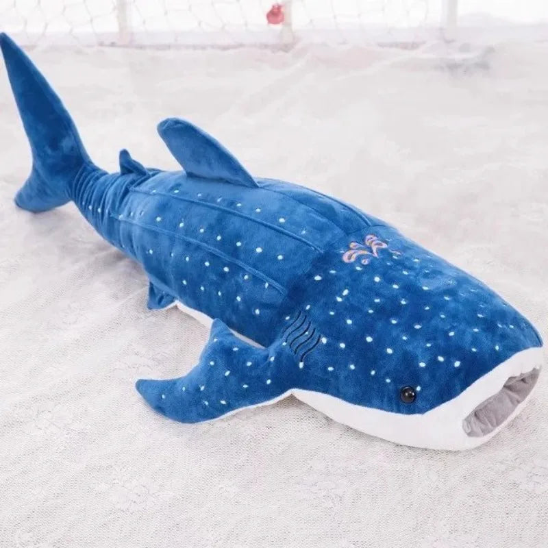 Large Whale Shark Body Pillow Long Cute Fish Stuffed Sofa Decorative Plush Body Pillow Whale Shark Back Plush Cushion Decor Gift