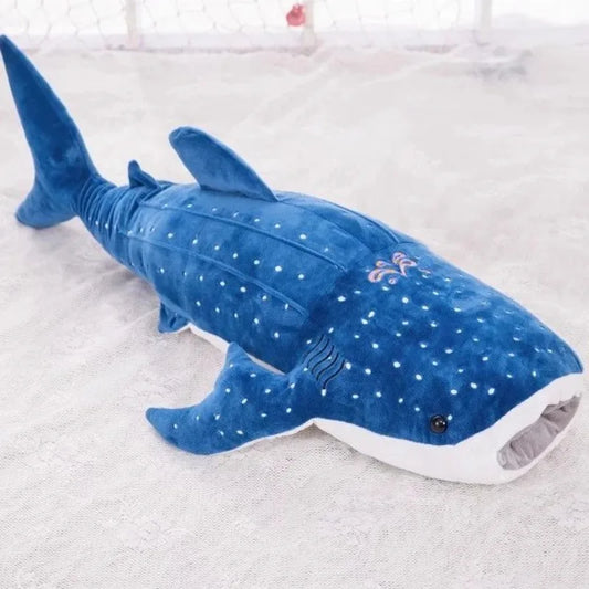 Large Whale Shark Body Pillow Long Cute Fish Stuffed Sofa Decorative Plush Body Pillow Whale Shark Back Plush Cushion Decor Gift