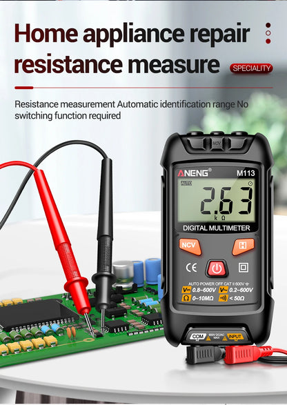 Mini Digital Multimeter AC/DC Voltage Meter 1999 Counts Multimetro Ohm NCV Electricity Tools Measuring Instruments