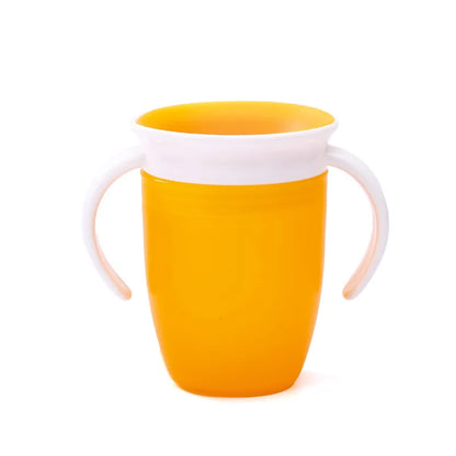 Baby Water Cups 360 Degrees Rotated Baby Learning Drinking Cup with Double Handle Flip Lid Leakproof Infants Water Cups Bottle