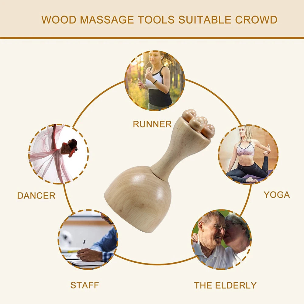 FITPERT Wood Therapy Cup, Wood Therapy Massage Tools for Body Shaping,Body Sculpting Tool Lymphatic Drainage Cellulite Reduction