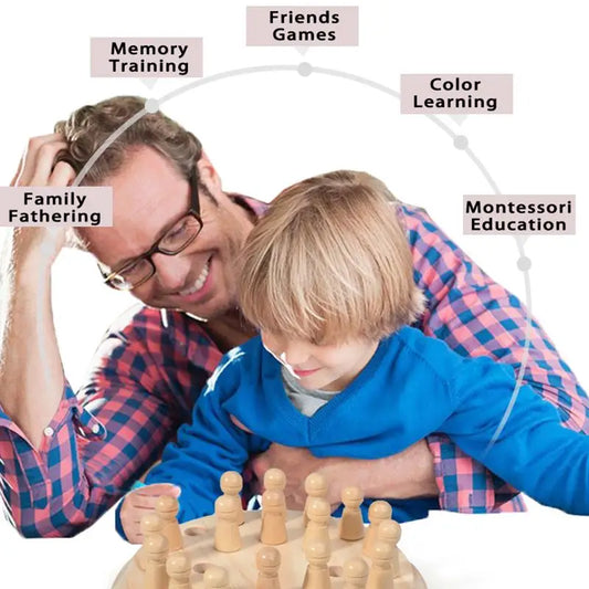 Wooden Colour Memory Matching Board Game