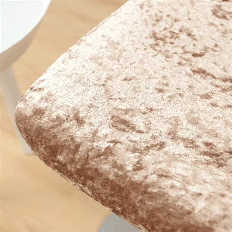 1PC Shiny Velvet Short Bar Chair Covers Stretch Back Bar Stool Covers Small Size Dining Barstool Slipcovers Party Banquet Decor