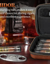 Leather Travel Cigar Humidor with 4 Cigar Tube and Cigar Cutter,Cigar Accessories Gift Set for Men,Lighter not included