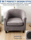 Tub Club Armchair Covers Leaves Jacquard Bar Chair Cover Solid Color Relax Single Sofa Slipcovers with Seat Cushion Cover Home