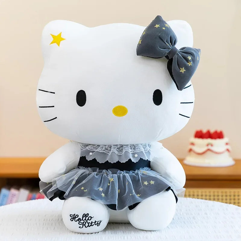 Black Gold Cat Character Plush Stuffed Doll Toy