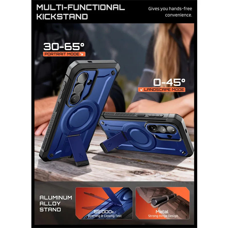 Rugged Magnetic Phone Case with Kickstand Screen Protector and Belt Clip for Samsung Galaxy S26