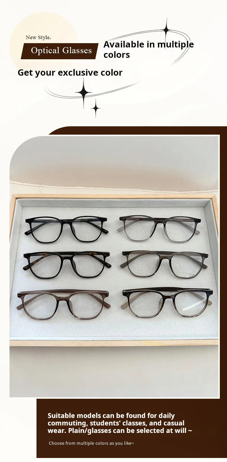 Retro Square Blue Light Blocking Progressive Multifocal Prescription Glasses