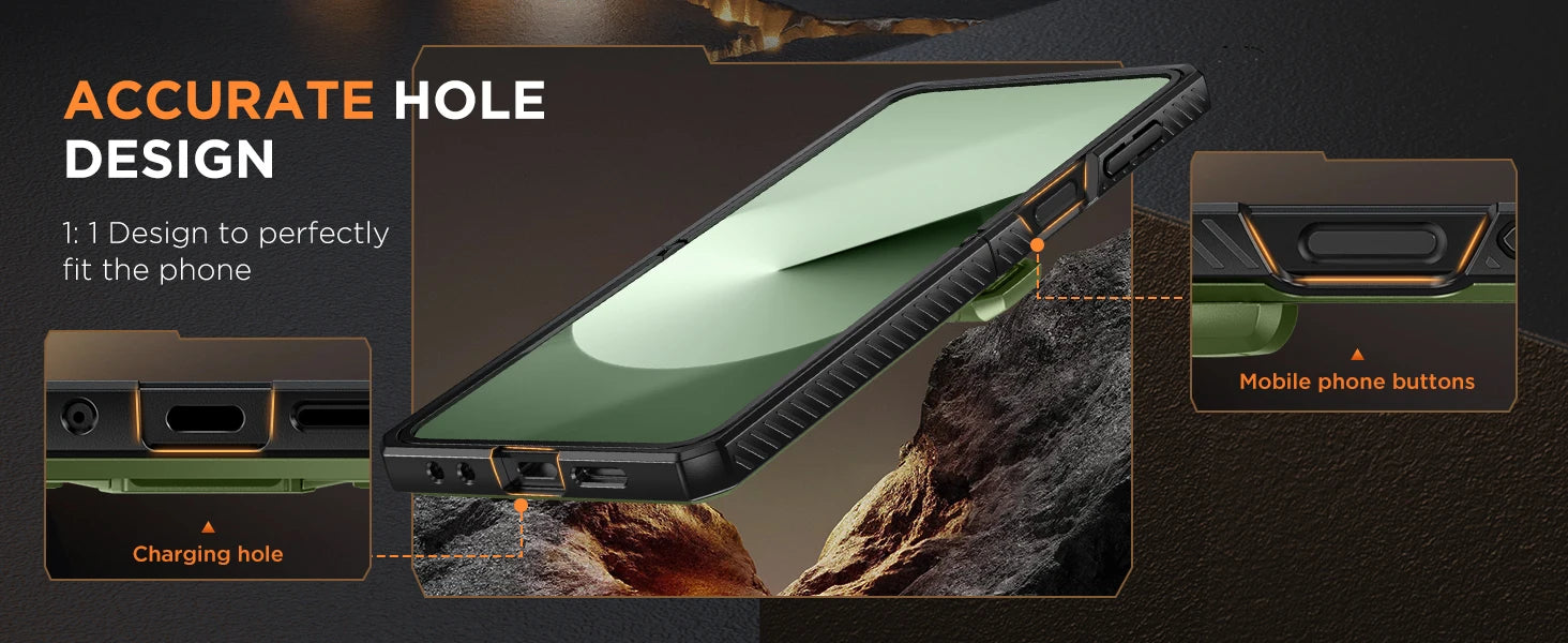 for Z Flip 6 Case with Kickstand Belt-Clip Hinge Protection Cover Screen Protector Military Grade Shockproof Phone Case