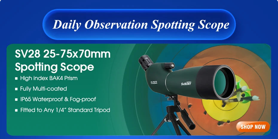25-75x70 Telescope Spotting Scope Powerful Zoom Monocular FMC BAK4 Waterproof For Bird Watching Target Shotting