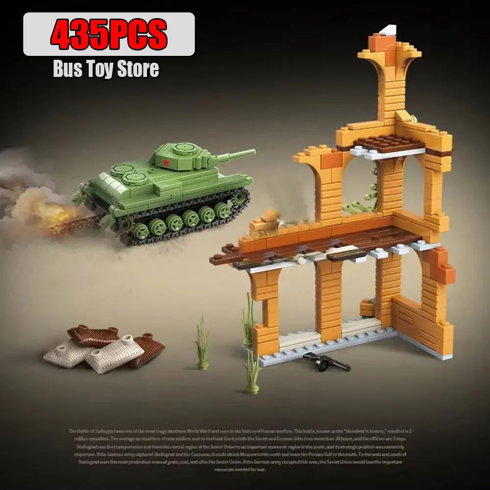 KV-2 Heavy Tank Soviet Series Tank Military Series WW2 Tank Building Blocks  Bricks Model Set Toys for s Gifts