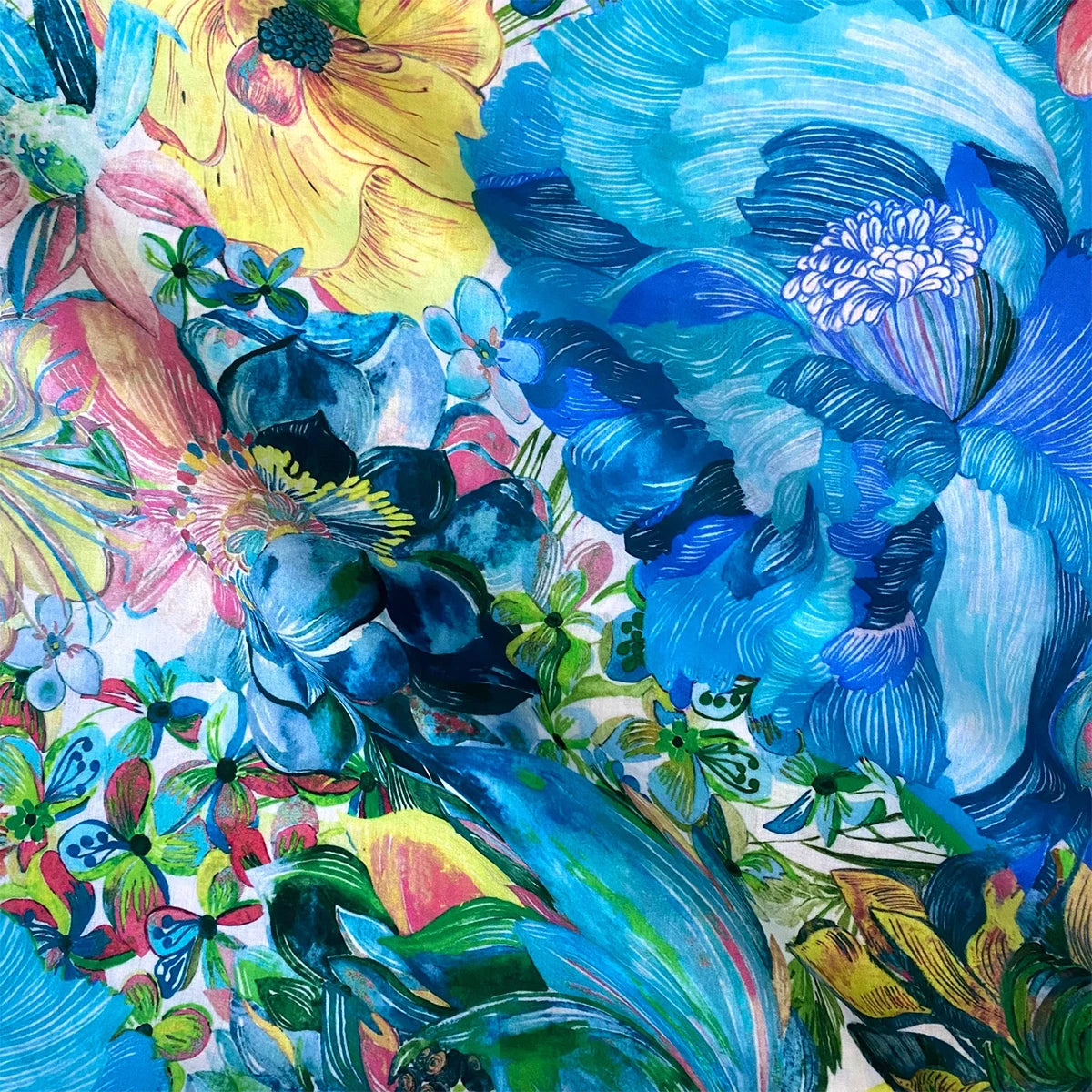 1/2/3/5/10M 100% Cotton Poplin 80S Marina seaflower Like liberty Fabric Kids Sewing Handmade DIY Dresses Skirt Designer Material