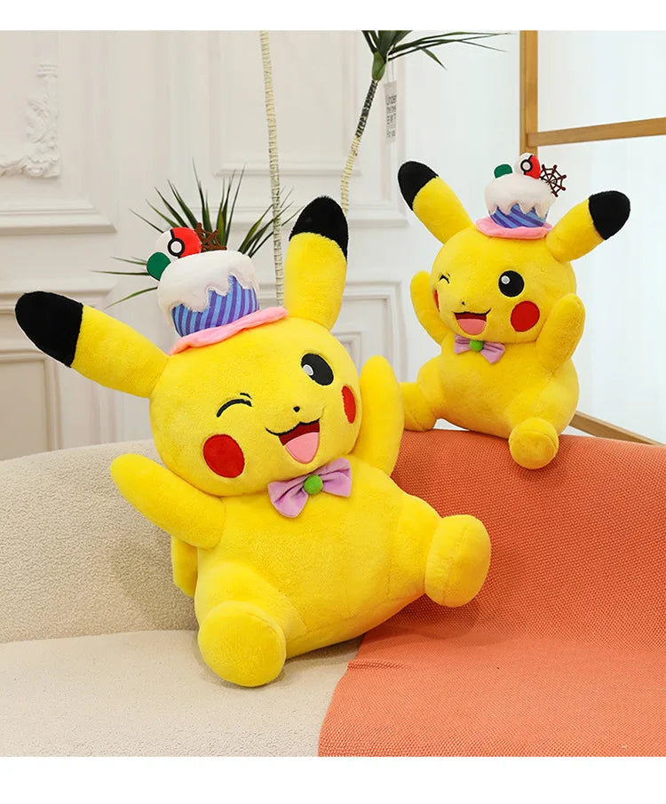 60cm Pokemon Kawaii Pikachu Plush Toy Anime Stuffed Doll Large Pillow Kids Birthday Xmas Gift Pokemon Cake Plushie Arcade
