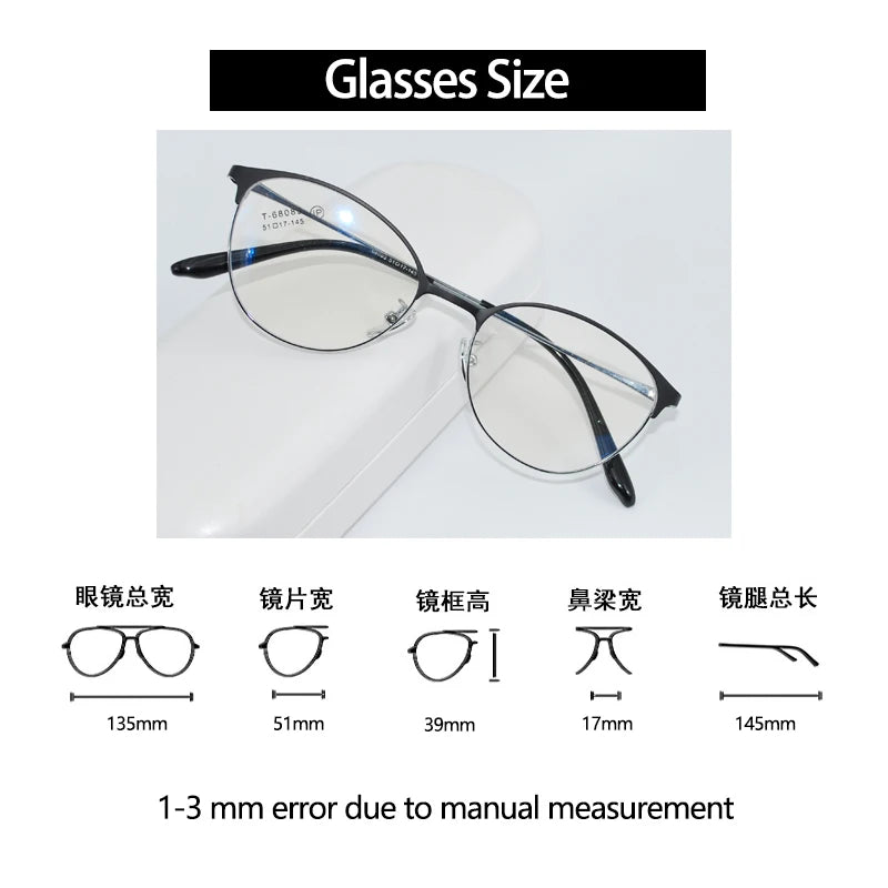 Retro Cat Eye Butterfly Eyewear Ultra Light Alloy Spectacle Optical Prescription Glasses Frames
