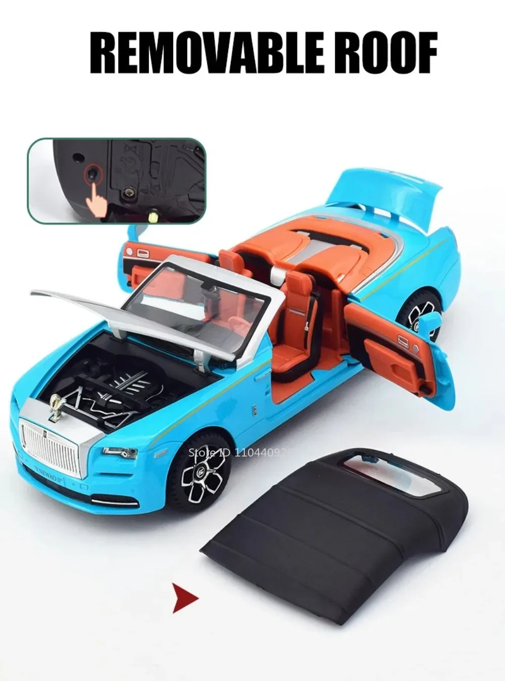 1:24 Rolls-Royce Dawn Spectre Car Toys Diecast Alloy Model Doors Opened Sound Light Pull Back Miniature Vehice Boy Birthday Gift