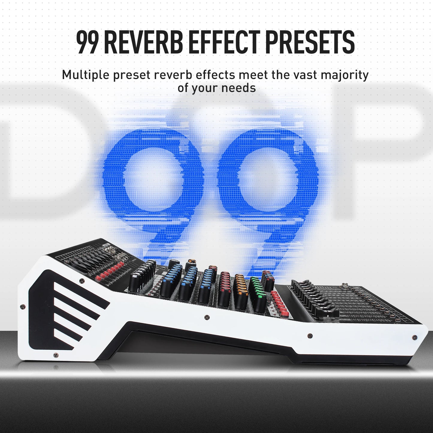 12 Channel Audio Mixer With 99 DSP Effects USB Bluetooth And 48V Phantom Power