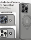 Luxury Magnetic Stand Phone Case for iPhone 15 Pro Max with Lens Protection 360° Rotatable Ring Holder Magsafe Matte Phone Cover