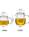 480/650ml Heat-Resistant Teapot With Glass Tea Strainer Infuser Flower Kettle Kung Fu Teawear Set Puer Oolong Pot Teaware