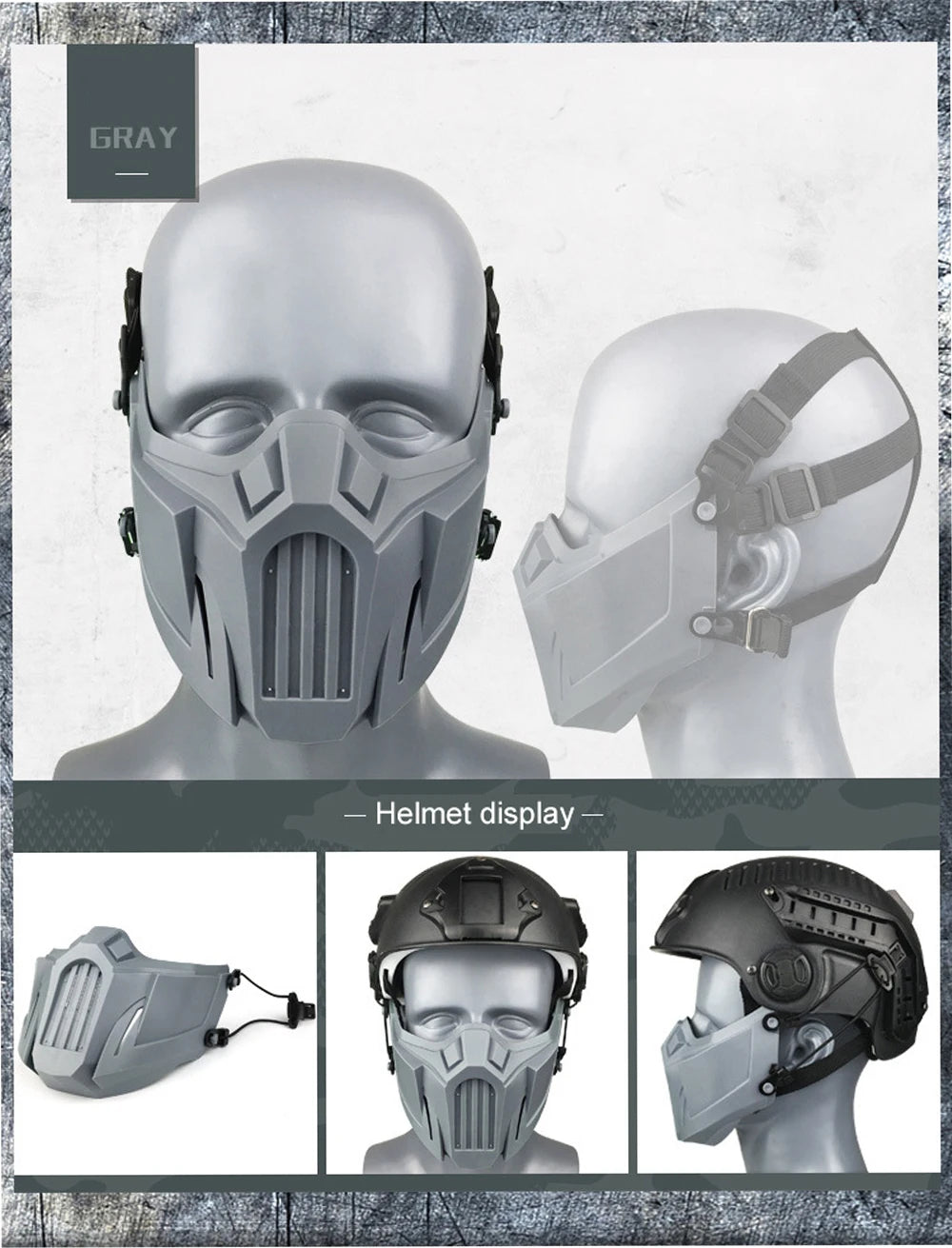 Tactical Airsoft Mask Outdoor Paintball Half Face Iron Warrior Protective Mask Shooting Protection Mouth Mask Hunting Equipment