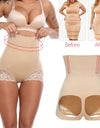 High Waist Tummy Control Panties Women Shapewear Lace Trim Hollow Cut Butt Lifter Body Shaper Sculpting Briefs Underwear Nude