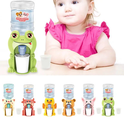 Kids Mini Dual Water Dispenser Toy Cute Water Juice Milk Drinking Fountain Simulation Kitchen Toys for Boys Girls Gift