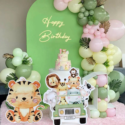 70cm Big Jungle Animal Party Stand Ornament Safari Happy Birthday Party Decoration Kids Jungle Woodland Party Decor Baby Shower