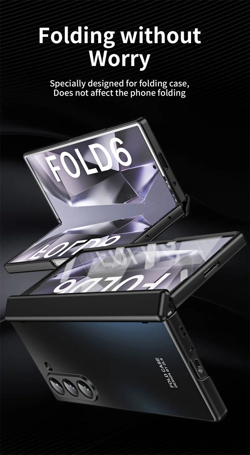 Anti-Shock Frosted Plating Full Body Case for Samsung Galaxy Z Fold 4 Fold4 Fold5 Fold3 Fold 5 3 2 5G fold2 Screen Glass film ﻿