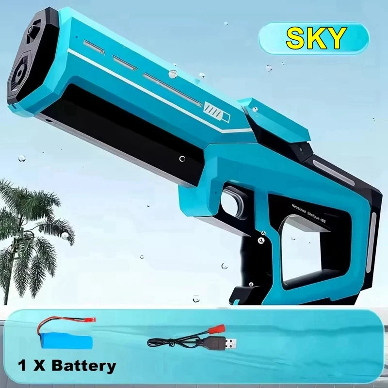 Full Automatic Electric Water Gun 43cm Portable Rechargeable Water Blaster for Outdoor Activities