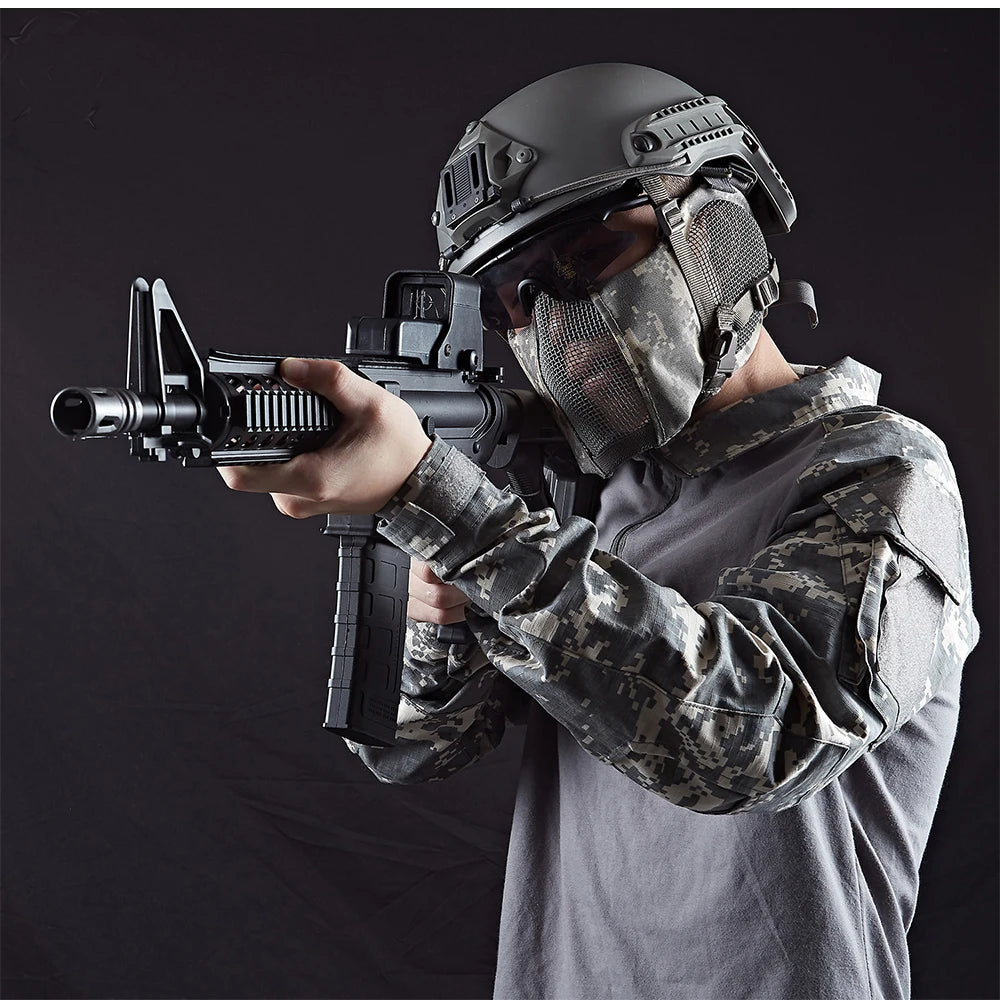 Tactical Airsoft Masks Metal Steel Net Mesh Protect Ears Mask Field Hunting Outdoor War Games Tactical Shooting Paintball Mask