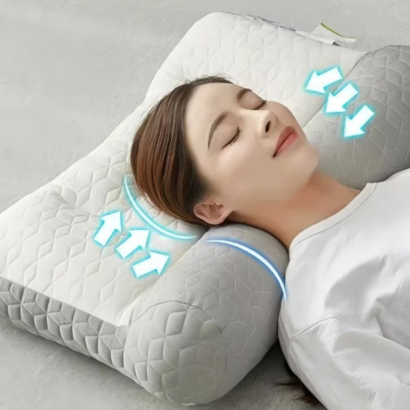 Natural Rubber Pillow Anti Traction Cervical Neck Pillow Soft Elastic Sleeping Pillows Sleep Position Orthopedic Pillow