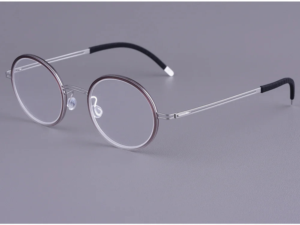 Vintage Round Screwless Titanium Eyeglasses Frame