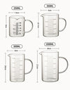 250/350/500/1000ml Glass Measuring Cup With Lid Heat-resistant With Scales Laboratory Beaker Handle Kitchen Measuring Mug