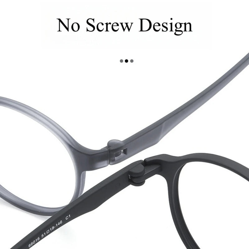 Lightweight Flexible Retro Round Plastic Eyeglasses Frames