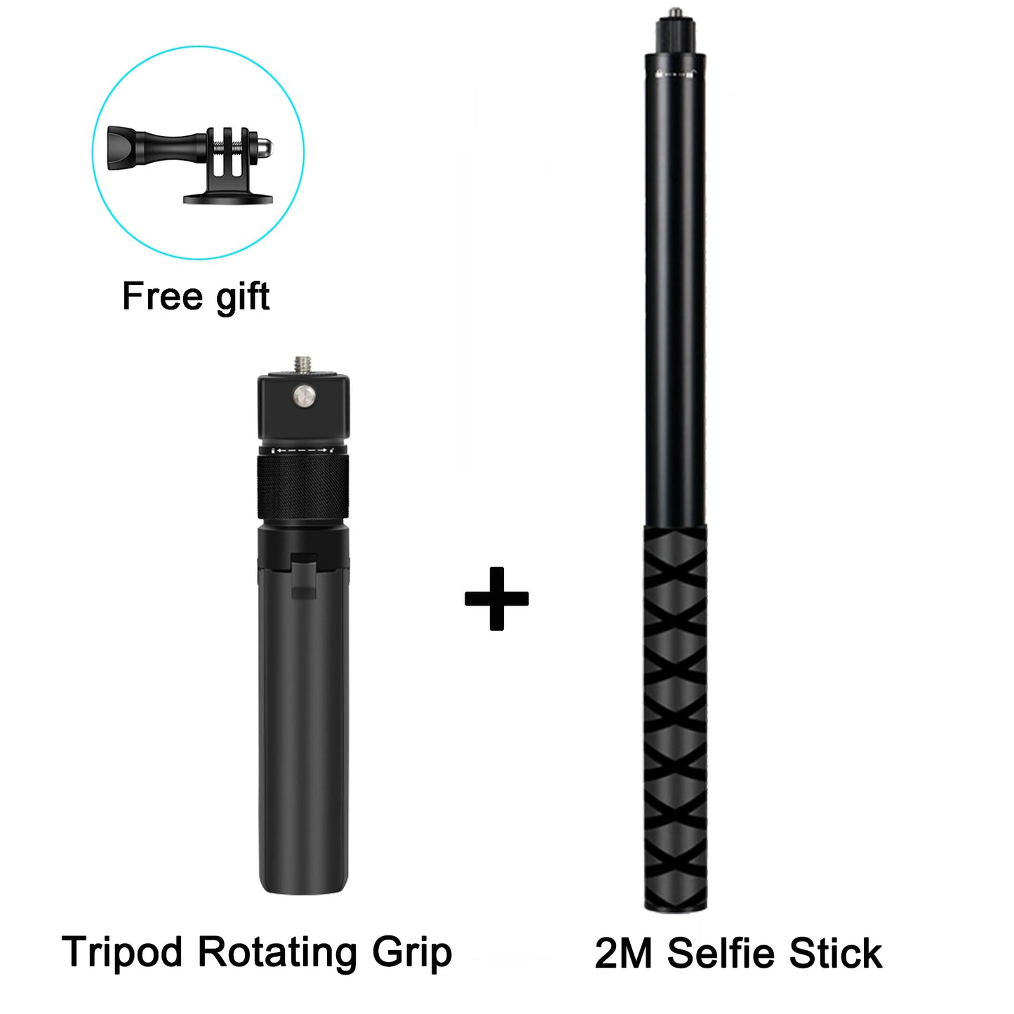 Invisible Selfie Stick and Bullet Time Handle Bundle for Insta360 X5 X4 X3 GO 3S Ace Pro