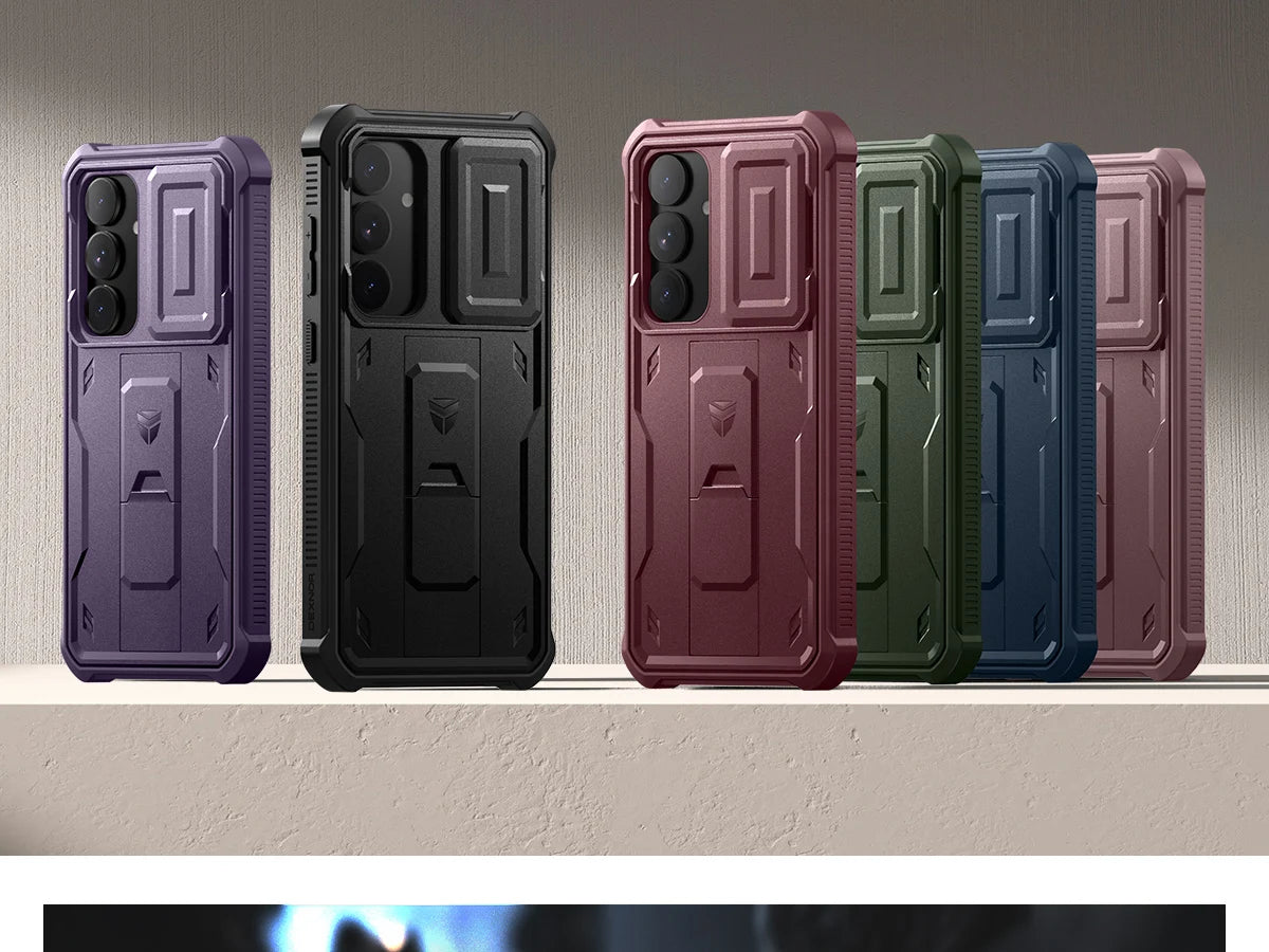 For Samsung Galaxy S25 Plus 2025 Case Full Body Rugged Case with Camera Cover & Built-in Screen Protector Kickstand Case