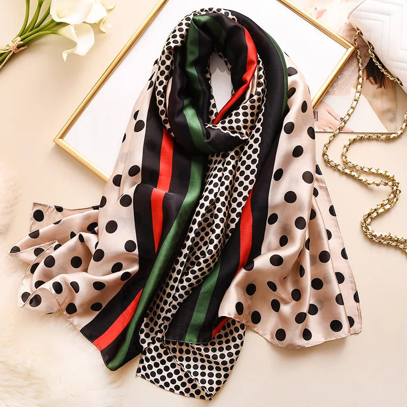 Women Summer Silk Scarves Shawl Lady Wrap Soft Female Echarpe Designer Beach Stole Bandana foulard muffler